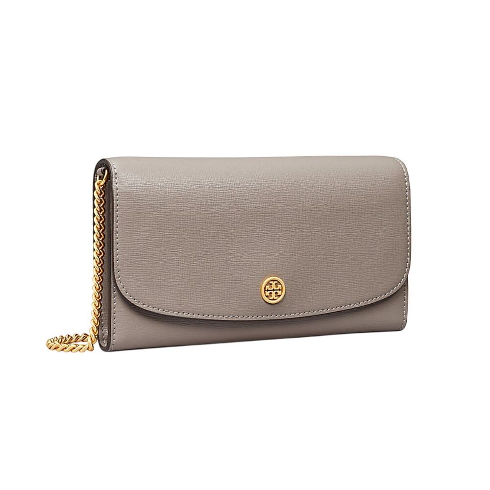 Tory Burch Sleek Gray Heron Wallet On Chain Bag